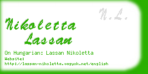 nikoletta lassan business card